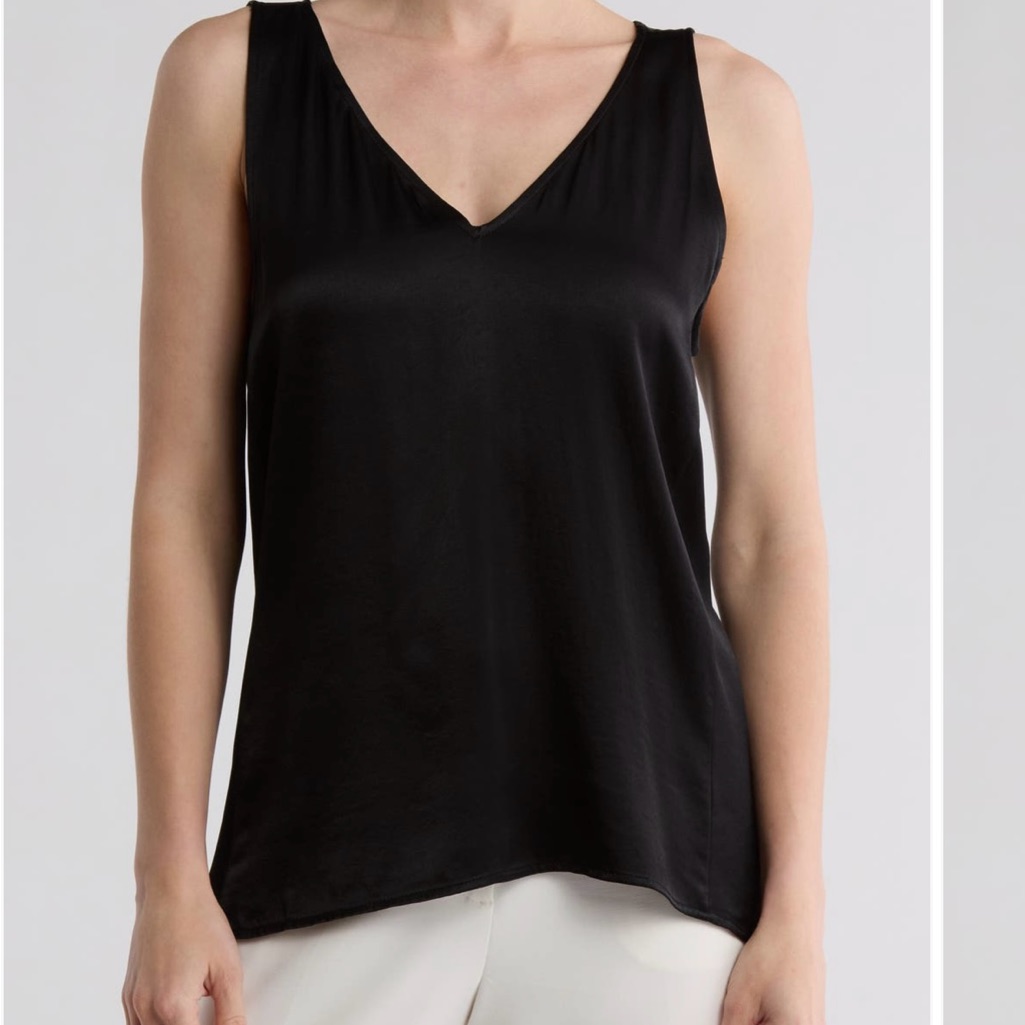 Nordstrom V Neck Tank Black Medium